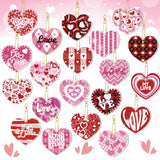 Tondiamo 20 Pcs Valentine s Day Keychain Kits Diamond Painting with Tools Love Heart Diamond Art Keychain Hanging Decor for DIY