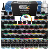 U.S. Art Supply Pouring Masters 48 Color Ready to Pour Acrylic Pouring Paint Set Premium PreMixed High Flow 2Ounce Bottles