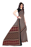 Tamaira Fashion Womens Plain Weave Cotton Saree Without Blouse Piece (802_Black)