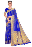 Glory Sarees Womens Banarasi Silk Blend Saree (kara128_RoyalBlue_Royal Blue)