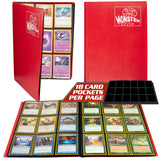 Monster Binder - 9 Pocket Trading Card Album - Matte Red - Holds 360 Yugioh, Magic, and Pokemon Cards