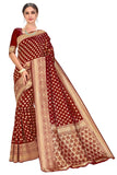 Glory Sarees Womens Jacquard Art Silk Kanchipuram Saree (kara115maroon_Maroon)