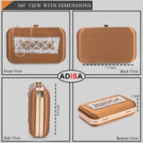 Adisa Beaded Formal Party Clutch With Gold Chain For Women And Girls (Cl108-Cop),Copper,,B0CYHS26MG