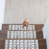 Rugshop Modern Boho Design NonSlip Stair Treads (Set of 4) 8.6 x 26 Cream
