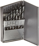 Chicago Latrobe 150ASP Series HighSpeed Steel Jobber Length Drill Bit Set with Metal Case, Heavy Duty, Black Oxide Finish, 135