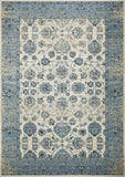Kas Rugs Heritage Ivory/Blue Elegance 5'3 X 7'8 Plush Accent Rug