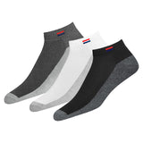 Navysport Socks For Men Solid Ankle Length Cotton Socks, Free Size, Pack Of 3 (Multicoloured/Grey)