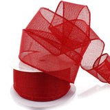 HairBow Center Ribbon Traditions 2.5inch Wired Burlap Ribbon Red 25 Yards