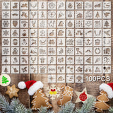 100 Pcs Stencils for Painting on Wood Reusable Stencil Crafts Drawing Templates Holiday Wall Paper for DIY Scrapbook Home 2 x 2