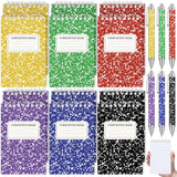 Resurhang 24 Pcs Mini Composition Notebooks and Composition Ballpoint Pens