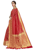 Glory Sarees Womens Art Silk Kanchipuram Saree (Kara115Red_Red)