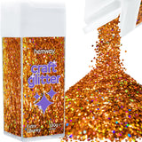 Hemway Glitter Shaker Copper Holographic 110g Extra Chunky, Craft Glitter Shakers for Resin & Epoxy Crafts, Christmas Art Suppli