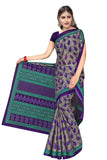 Tamaira Fashion Womens Plain Weave Pure Cotton Saree Without Blouse Piece(1354_Grey&Purple)