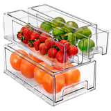 Sorbus Fridge Drawers - Clear Stackable Pull Out Refrigerator Organizer Bins - Food Storage Containers for Kitchen, Freezer, Van