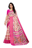 Anni Designer Women'S Linen Cotton Printed Saree With Blouse Piece (Afrin Pink_Pink),Pink,Free,Linen,Printed,With Blouse Piece