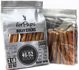 forPups Regular 2 POUNDS of (6 ) Bully Sticks for Medium, Small Dogs & Puppies, for Sensitive & Medium Chewers (32 oz) Natural