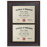 ELSKER&HOME Double 8.5x11 Diploma Frames Cherry with Black Golden Rim mat