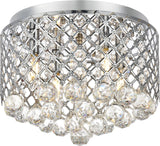 Elegant Lighting Ld5010F13 Tully 4 Light 13-1/2 Wide Flush Mount Ceiling Fixtur, Chrome