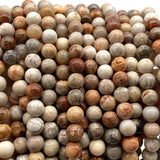 ABCGEMS Indonesian Sunset Fossil Coral Beads (Natural Red Beige Earth Tone - Gorgeous Matrix) Beading Supplies - Loose Beads for