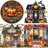 GUMITOON 4 Pack Halloween Diamond Art Kits for Adults-Full Drill Diamond Dots Paintings for Beginners, Round 5D Paint with Diamo