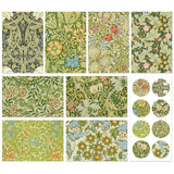 Whaline 40 Packs William Morris Greeting Cards with Envelopes Stickers Vintage Greenery Stationery Card Green Leaves Flower Blan