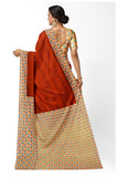 Tamaira Fashion Womens Plain Weave Pure Cotton Saree With Blouse Piece(11296_Rust)