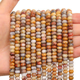 BONNY BOXX 1 Strand Natural 4 * 6mm Crazy Lace Agate Rondelle Beads, Natural Abacus Disk Stone Beads Loose Spacer Gemstone for D