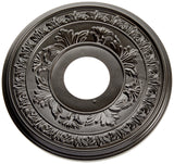 Ekena Millwork 13OD x 3 1/2ID x 3/4P Baltimore Thermoformed PVC Ceiling Medallion (Fits Canopies up to 5 1/4), Metallic Black Ni