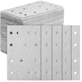 Dimsile 100 Pcs Mixed Grit 3 x 5 (80 X133 Mm) Rectangular Abrasive Sanding Sheets 14 Hole Sandpaper Compatible with Festool Rts