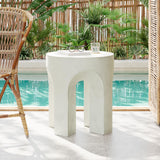Christopher Knight Home Ottilie Outdoor Side Table, Lightweight Concrete Garden Stool with Four Legs Shaped, Decorative Accent T