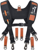 WELKINLAND HeavyDuty leather tool belt suspenders, Leather tool bag suspenders, Carpenter suspenders, Construction tool belt fo