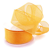 HairBow Center Ribbon Traditions 2.5'' Wired Burlap Ribbon Buttercup Yellow 10 Yards