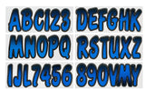 Hardline Products Series 200 Factory Matched 3-Inch Boat & PWC Registration Number Kit, Blue/Black - BLBKG200