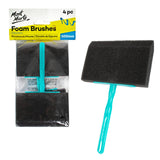 Mont Marte Foam Hobby Brush 4 Pieces, 100Mm (Black)