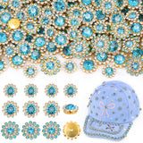 150 Pcs 10/12/14 MM Sew on Rhinestones for Bedazzling,Aquamarine Crystal Glass Flatback Rhinestones for Crafting,Flower Big Gems