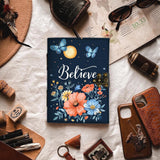 Mr Kraft Handcrafted A5 120 Gsm Premium White Paper Quote Uv Print Diary Leather Journal With Unique Uv Believe Print Writing Di