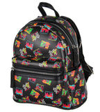 INTIMO MTV Music Television 80s Logo Tossed Print Zippered Mini Small Backpack Bag