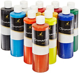 Chroma Chromacryl Premium Acrylic Paint - Pints - Set Of 12 - Assorted Colors