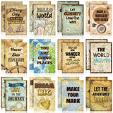 Sabary 24 Pcs Travel The Map Notepad Travel Inspirational Gifts Notepads Mini Motivational Journal Notebooks Antique Map Pattern