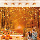 Fall Thanksgiving Photography Backdrop 10x8FT Autumn Forest Natural Scenery Maple Leaves Photo Backdrop for Thanksgiving Kids Ad