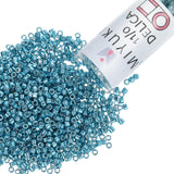 Miyuki Delica Seed Beads - Size 11/0 (1.6 mm), DB0427, Galvanized Dark Aqua Dyed, 7.2 g, Approx. 1440 Beads, Made in Japan