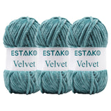 Estako Velvet (3- Skeins Pack) Chenille Blanket amigurumi Yarn for Crocheting and Knitting Super Bulky 3x100 gr (3x132 yds) (126