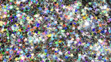 Mahir Glitter Supreme Quality Art & Craft & Nail Art Design Decorative Glitter 20 Gm Pack (Holographics Silver Star 3 Mm)