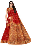 TAMAIRA FASHION Womens Plain Weave Pure Cotton Saree Without Blouse Piece(2355_Red)
