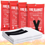 Andyssey Fire Blanket 4 Pack - 40 x 40 Prepared Emergency Fire Blanket for Home and Kitchen, RV, Grill, Fireplace, Safe & Easy f
