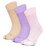Rc. Royal Class WomenS Calf Length Plain Solid Thumb Cotton Socks (Pack Of 3 Pairs)(Free Size) (BoldMulticolors)