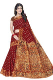 TAMAIRA FASHION Plain Weave Womens Pure Cotton Saree Without Blouse Piece (2355_Maroon)
