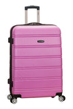 Rockland Melbourne Hardside Expandable Spinner Wheel Luggage, Pink, CheckedLarge 28Inch