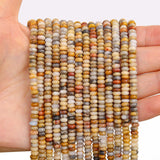 BONNY BOXX 1 Strand Natural 2 * 4mm Crazy Lace Agate Rondelle Beads, Natural Abacus Disk Stone Beads Loose Spacer Gemstone for D