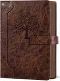 CAGIE Lined Leather Journal, Vintage Tree Debossed Hardcover Notebook, A5